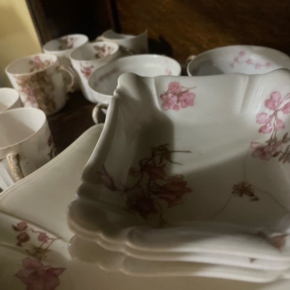 Large Antique Theodore Haviland Limoges Floral Oval Lidded Server Gold Trim - Picture 4 of 4